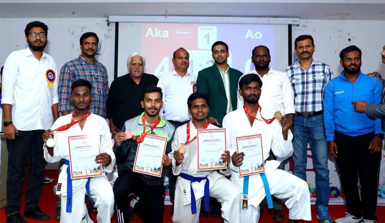 Osmana University Inter College Tournament 2024-25 
KARATE Championship  held on 02-11-2024 at Lords Institute of Engineering & Technology.
Shaik Saud Al Amoodi of MJCET (IT-4) Won the Bronze  medal in -55 kgs weight category.