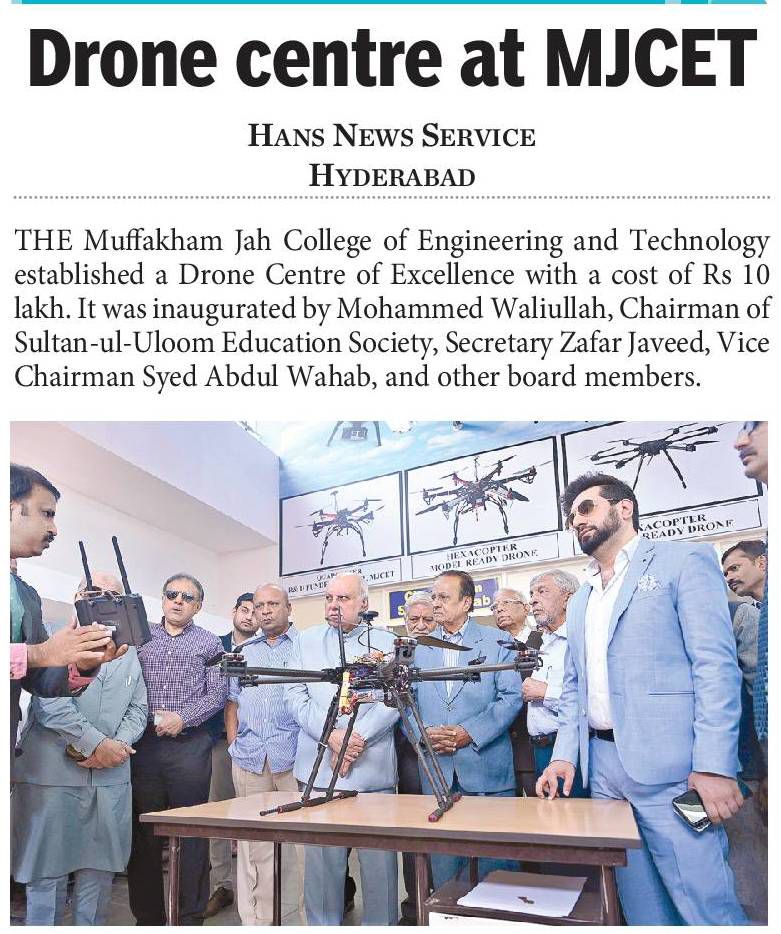 Drone Center of Excellence inaugrated at MJCET