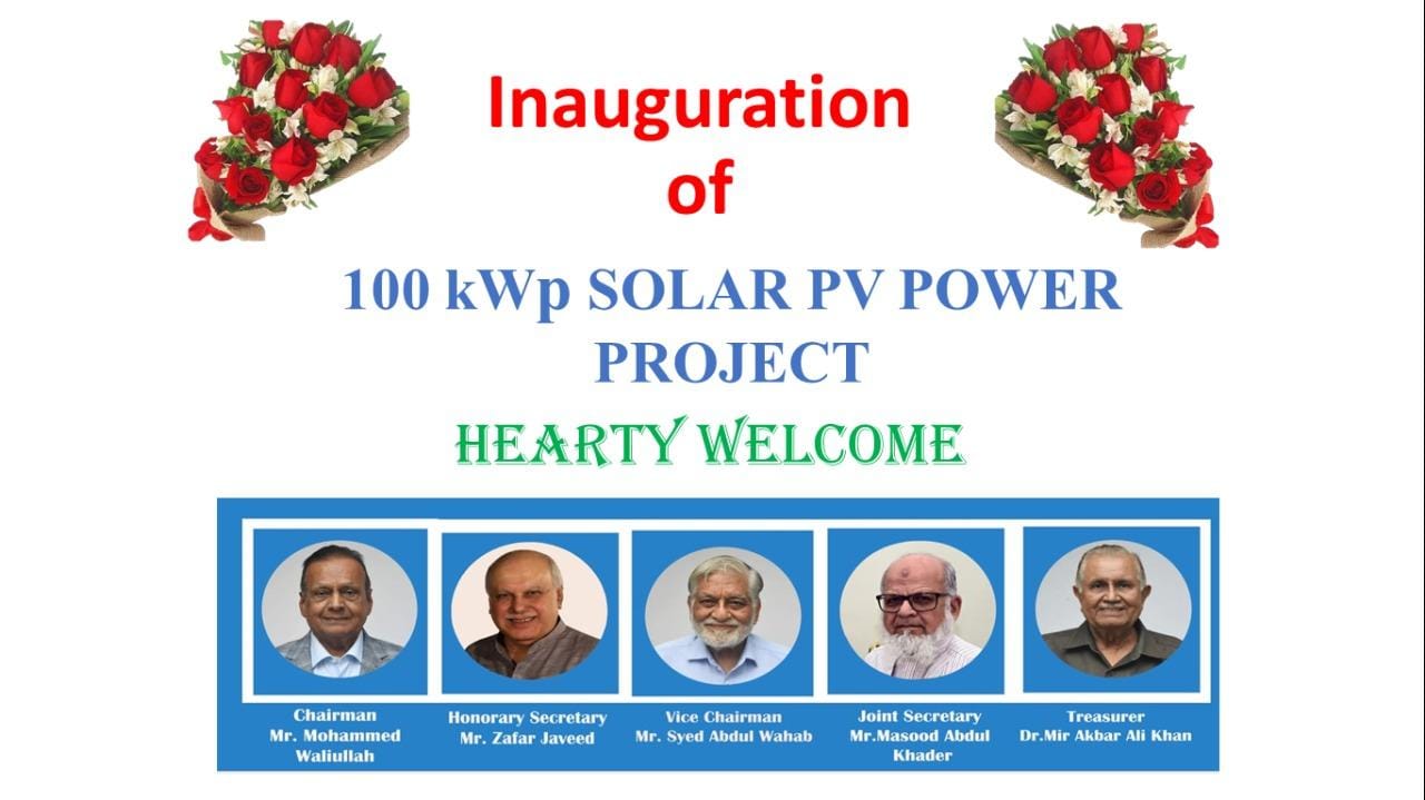 Inauguration of 100 kWp Solar PV Power Project 2022