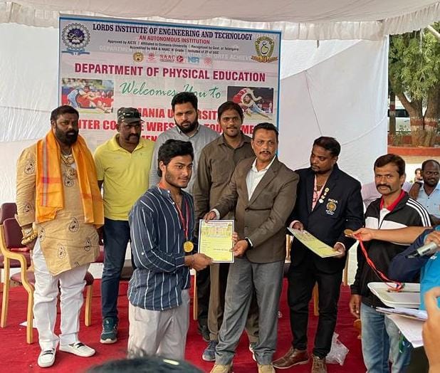 Osmania University- Inter college Tournament Wrestling held at Lords  Engineering & Technology on 16th & 17th December 2022.
💐Sk. Abubakar Siddique of MJCET won the Bronze medal 🥉