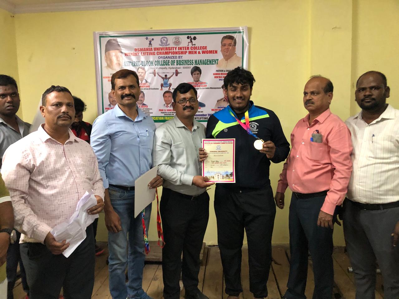 Osmania University Inter‑College Weight Lifting Championship 2025‑26 was held at Lal Bahadur Stadium on 18‑11‑2025.  
- Mohammed Ismail – CSE‑4, Won Gold 🥇 in –110 kg.
