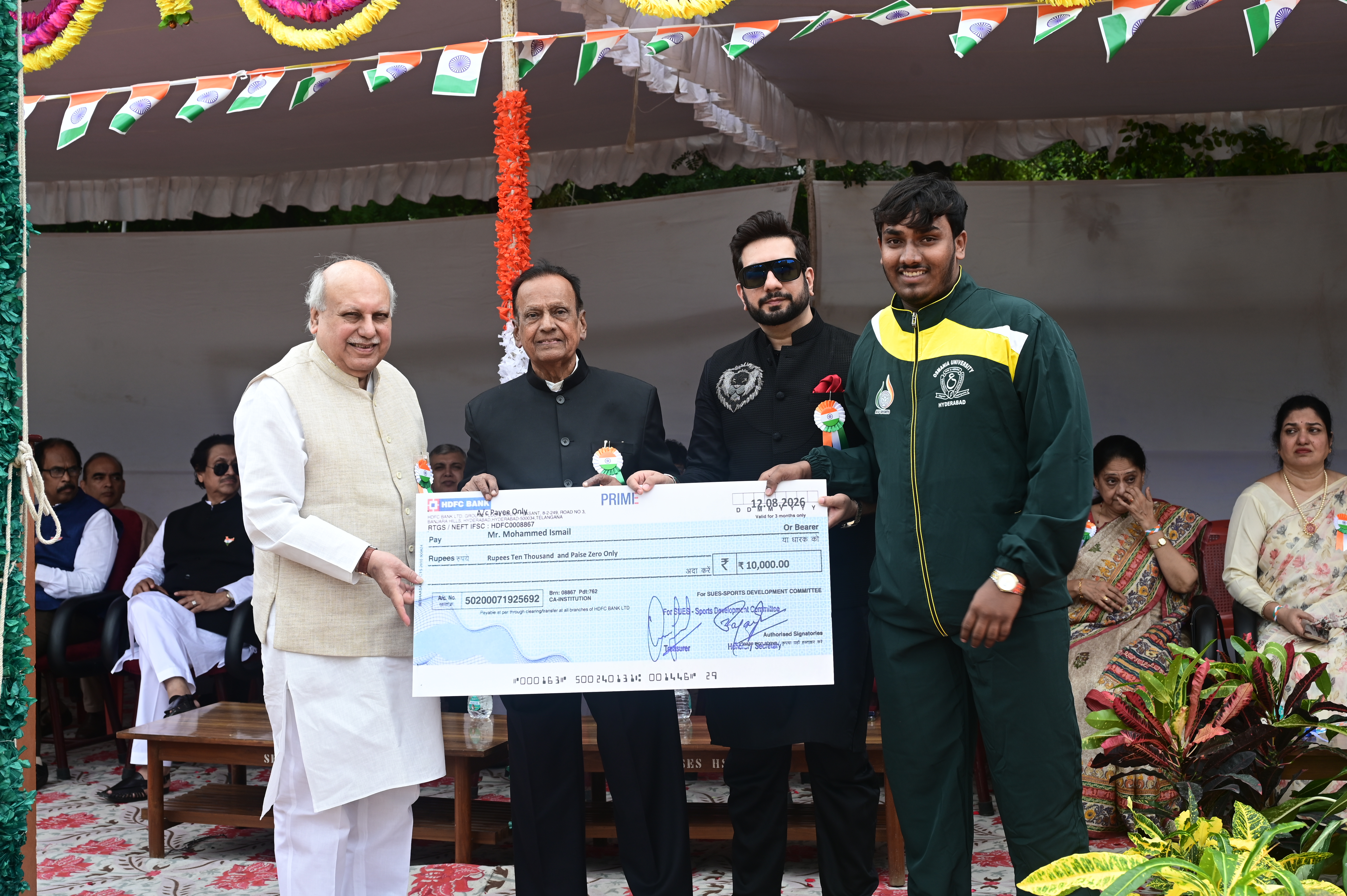 Mohammed Ismail won the Gold Medal in the Osmania University Inter-College Weightlifting Tournament and subsequently represented Osmania University at the South West Zone Inter-University Tournament held from 02-06 January 2026 at SAGE University, Bhopal, Madhya Pradesh.